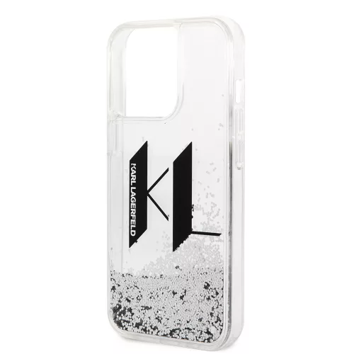 Karl Lagerfeld - Hardcase Liquid Glitter (KLHCP14LLBKLCS) - iPhone 14 Pro - Big KL