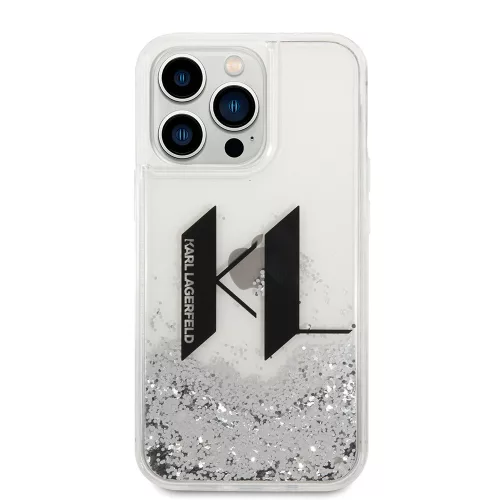 Karl Lagerfeld - Hardcase Liquid Glitter (KLHCP14LLBKLCS) - iPhone 14 Pro - Big KL