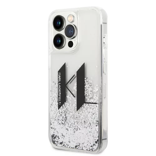 Karl Lagerfeld - Hardcase Liquid Glitter (KLHCP14LLBKLCS) - iPhone 14 Pro - Big KL