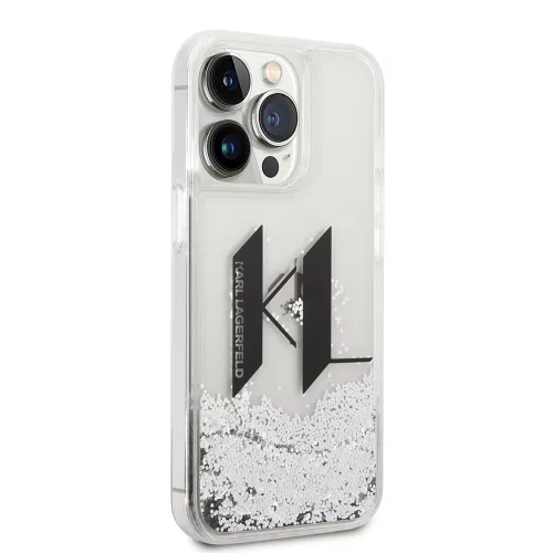 Karl Lagerfeld - Hardcase Liquid Glitter (KLHCP14LLBKLCS) - iPhone 14 Pro - Big KL