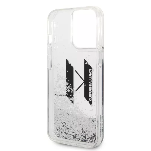 Karl Lagerfeld - Hardcase Liquid Glitter (KLHCP14LLBKLCS) - iPhone 14 Pro - Big KL