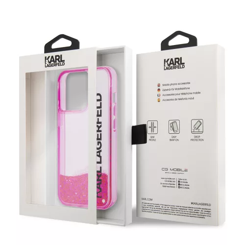 Karl Lagerfeld - Hardcase Liquid Glitter (KLHCP14LLCKVF) - iPhone 14 Pro -  Pink Elong