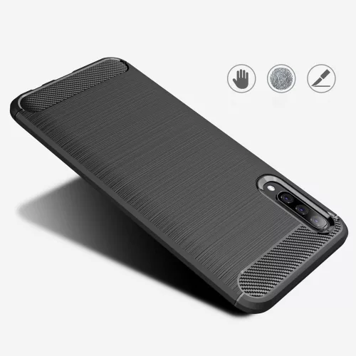 Techsuit - Carbon szilikon tok - Samsung Galaxy A70 / A70s - Fekete
