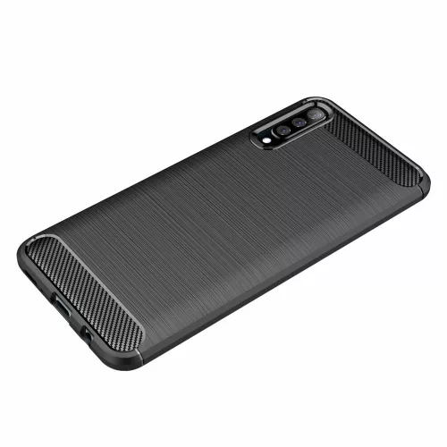 Techsuit - Carbon szilikon tok - Samsung Galaxy A70 / A70s - Fekete