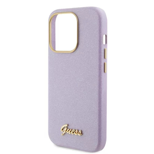 Guess - Csillámos Fényes Felirat (GUHCP15LPGMCSL) - iPhone 15 Pro - Világos Lila