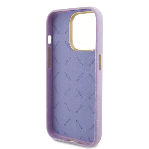 Guess - Csillámos Fényes Felirat (GUHCP15LPGMCSL) - iPhone 15 Pro - Világos Lila