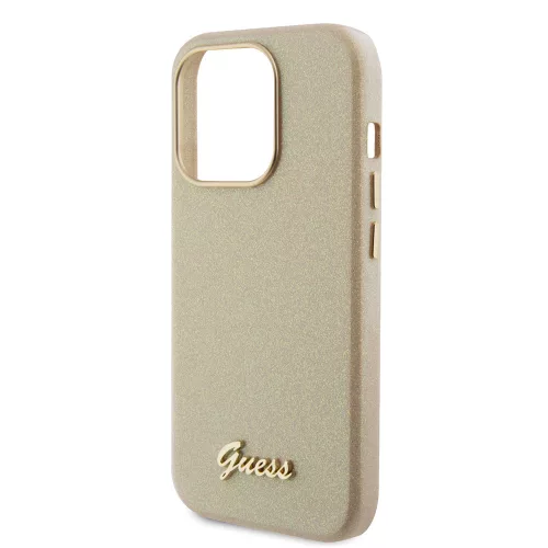Guess - Csillámos Fényes Felirat (GUHCP15XPGMCSD) - iPhone 15 Pro Max - Csillogó Bézs