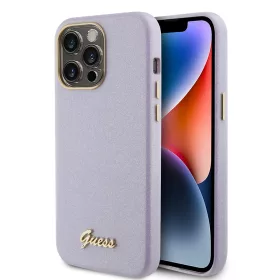   Guess - Csillámos Fényes Felirat (GUHCP15XPGMCSL) - iPhone 15 Pro Max - Világos Lila