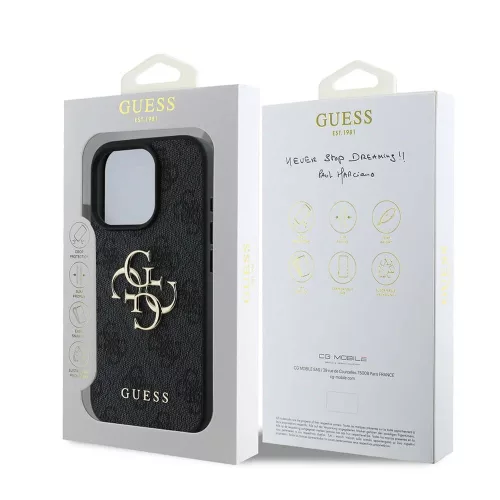 Guess - Keménytok 4G Nagy Logó (GUHCP16L4GMGGR) - iPhone 16 Pro - Fekete