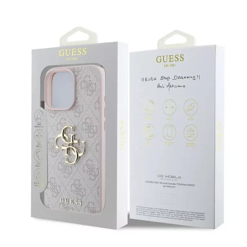 Guess - Keménytok 4G Nagy Logó (GUHCP16L4GMGPI) - iPhone 16 Pro - Rózsaszín