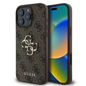   Guess - Keménytok 4G Nagy Logó (GUHCP16L4GMGBR) - iPhone 16 Pro - Barna
