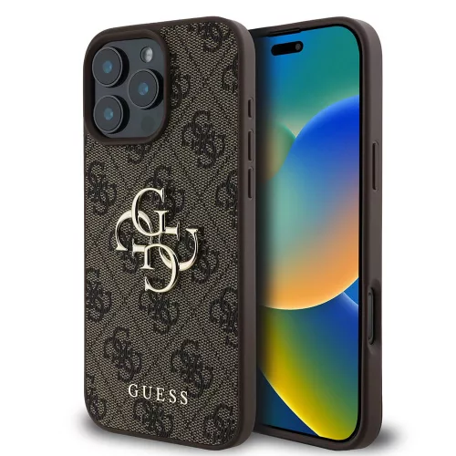 Guess - Keménytok 4G Nagy Logó (GUHCP16L4GMGBR) - iPhone 16 Pro - Barna