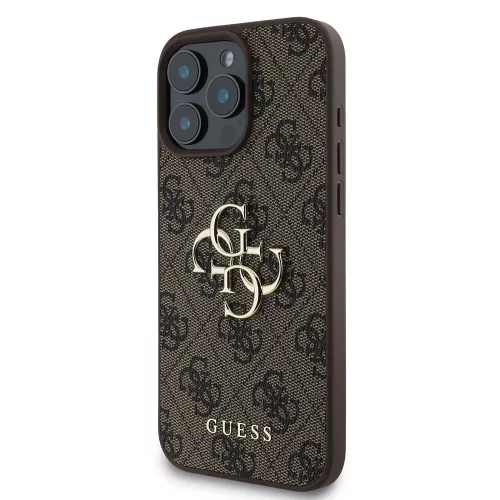Guess - Keménytok 4G Nagy Logó (GUHCP16L4GMGBR) - iPhone 16 Pro - Barna