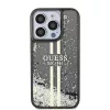 Guess - Folyékony Csillámos Arany Csíkos (GUHCP15LLFCSEGK) - iPhone 15 Pro - Fekete