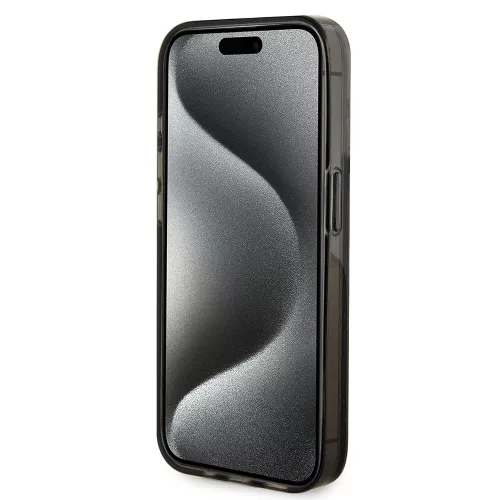 Guess - Folyékony Csillámos Arany Csíkos (GUHCP15LLFCSEGK) - iPhone 15 Pro - Fekete