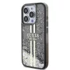 Guess - Folyékony Csillámos Arany Csíkos (GUHCP15LLFCSEGK) - iPhone 15 Pro - Fekete