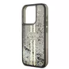 Guess - Folyékony Csillámos Arany Csíkos (GUHCP15LLFCSEGK) - iPhone 15 Pro - Fekete