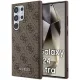 Guess - Keménytok 4G Arany Fém Logó (GUHCS24LG4GFBR) - Samsung Galaxy S24 Ultra - Barna