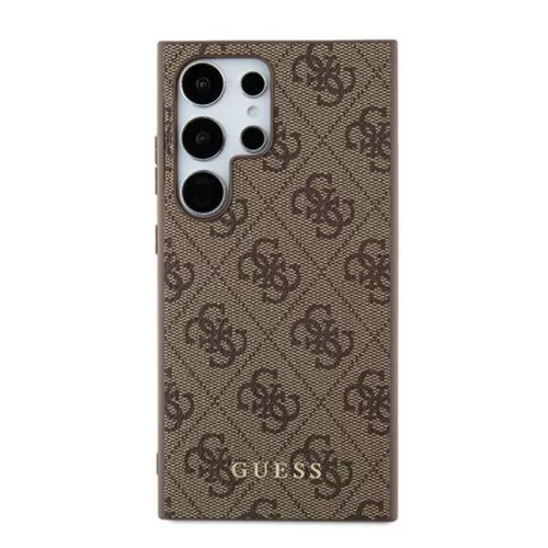 Guess - Keménytok 4G Arany Fém Logó (GUHCS24LG4GFBR) - Samsung Galaxy S24 Ultra - Barna
