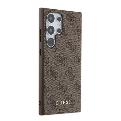 Guess - Keménytok 4G Arany Fém Logó (GUHCS24LG4GFBR) - Samsung Galaxy S24 Ultra - Barna