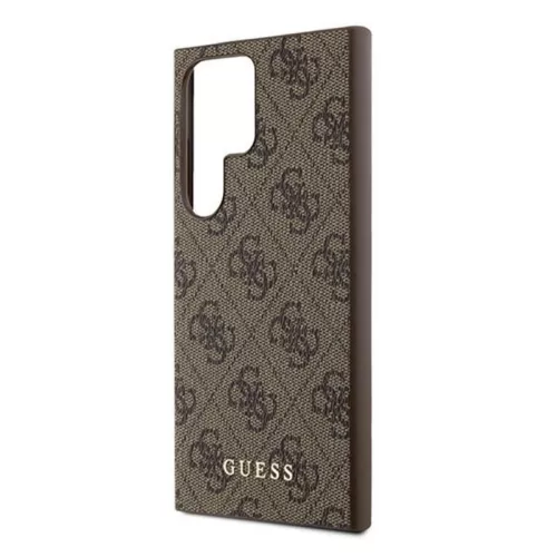 Guess - Keménytok 4G Arany Fém Logó (GUHCS24LG4GFBR) - Samsung Galaxy S24 Ultra - Barna