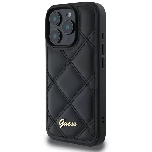 Guess - Steppelt Fém Logó (GUHCP16LPSQSQSK) - iPhone 16 Pro - Fekete