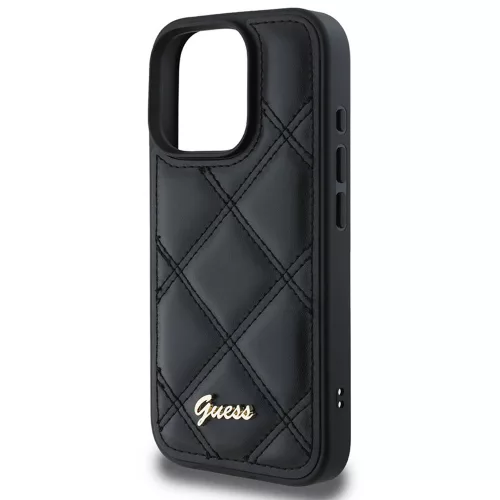 Guess - Steppelt Fém Logó (GUHCP16LPSQSQSK) - iPhone 16 Pro - Fekete