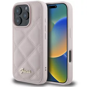   Guess - Steppelt Fém Logó (GUHCP16LPSQSQSP) - iPhone 16 Pro - Rózsaszín