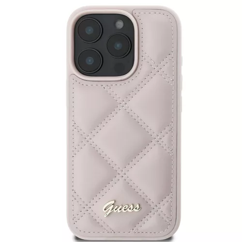 Guess - Steppelt Fém Logó (GUHCP16LPSQSQSP) - iPhone 16 Pro - Rózsaszín