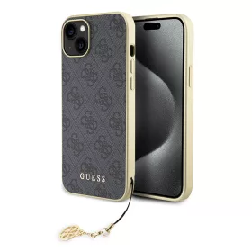   Guess - Keménytok 4G Díszítő Kollekció (GUHCP15MGF4GGR) - iPhone 15 Plus - Szürke