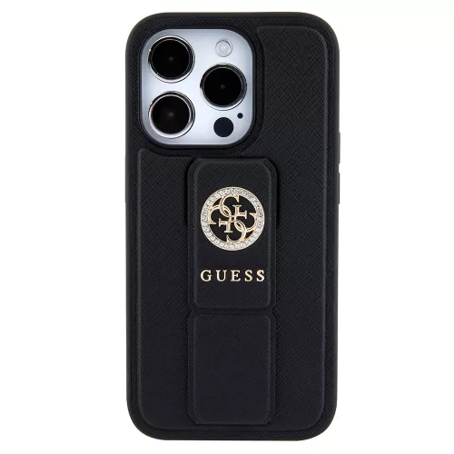 Guess - Kitámasztós 4G Saffiano Strass - iPhone 15 Pro Max (GUHCP15XPGSSADK) - Black