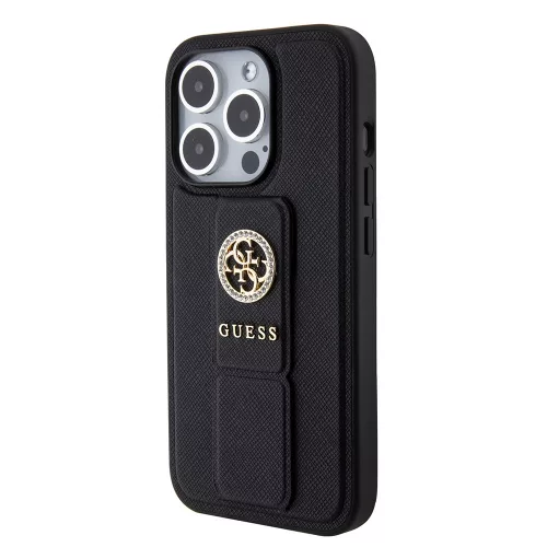 Guess - Kitámasztós 4G Saffiano Strass - iPhone 15 Pro Max (GUHCP15XPGSSADK) - Black