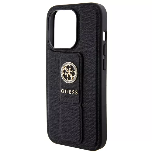 Guess - Kitámasztós 4G Saffiano Strass - iPhone 15 Pro Max (GUHCP15XPGSSADK) - Black