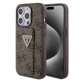   Guess - Kitámasztós 4G Háromszög Strassz (GUHCP15LPGS4TDW) - iPhone 15 Pro - Barna
