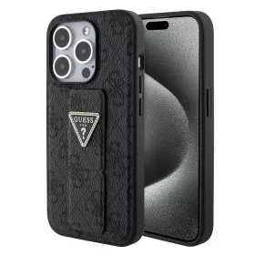   Guess - Kitámasztós 4G Háromszög Strassz (GUHCP15XPGS4TDK) - iPhone 15 Pro Max - Fekete
