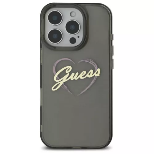 Guess - Keménytok IML Szíves (GUHCP16LHCHGSPK) - iPhone 16 Pro - Fekete