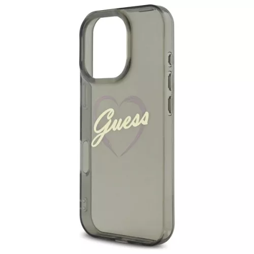 Guess - Keménytok IML Szíves (GUHCP16LHCHGSPK) - iPhone 16 Pro - Fekete