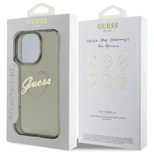 Guess - Keménytok IML Szíves (GUHCP16XHCHGSPK) - iPhone 16 Pro Max - Fekete