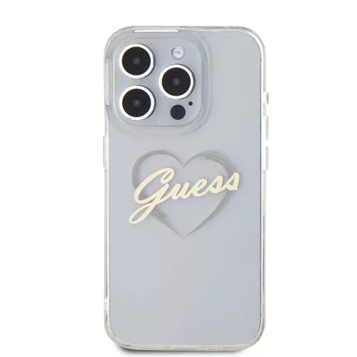 Guess - Keménytok IML Szíves (GUHCP16XHCHGSPT) - iPhone 16 Pro Max - Átlátszó