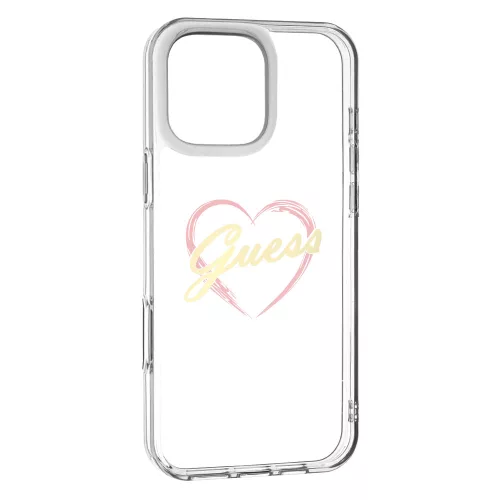 Guess - Keménytok IML Szíves (GUHCP16XHCHGSPT) - iPhone 16 Pro Max - Átlátszó