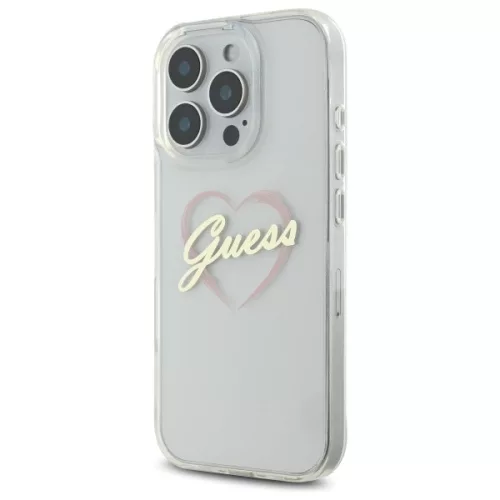 Guess - Keménytok IML Szíves (GUHCP16XHCHGSPT) - iPhone 16 Pro Max - Átlátszó