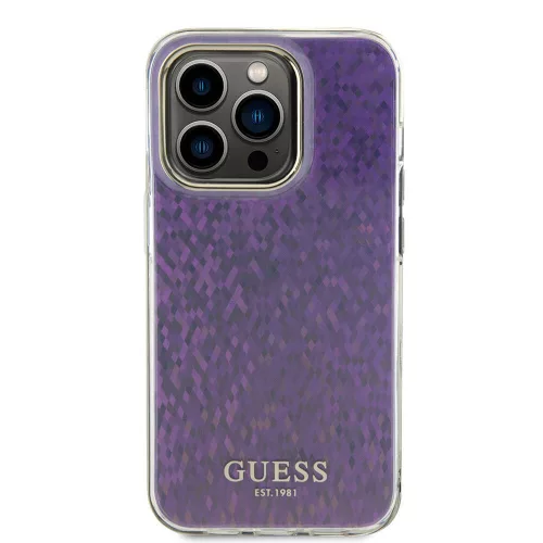 Guess - Keménytok IML Csiszolt Tükrös Disco Gyöngyházfényű (GUHCP15LHDECMP) - iPhone 15 Pro - Rózsaszín