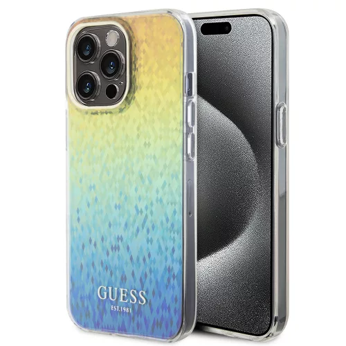 Guess - Keménytok IML Csiszolt Tükrös Disco Gyöngyházfényű (GUHCP15XHDECMI) - iPhone 15 Pro Max - Többszínű