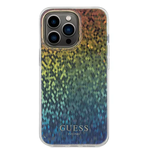 Guess - Keménytok IML Csiszolt Tükrös Disco Gyöngyházfényű (GUHCP15XHDECMI) - iPhone 15 Pro Max - Többszínű