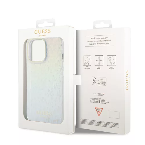 Guess - Keménytok IML Csiszolt Tükrös Disco Gyöngyházfényű (GUHCP15XHDECMI) - iPhone 15 Pro Max - Többszínű