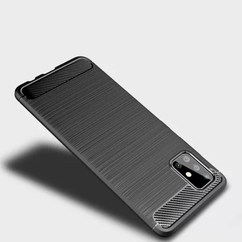 Techsuit - Carbon szilikon tok - Samsung Galaxy A51 4G - Fekete