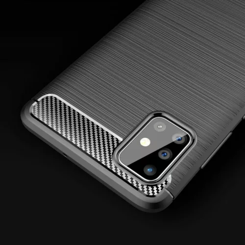 Techsuit - Carbon szilikon tok - Samsung Galaxy A51 4G - Fekete
