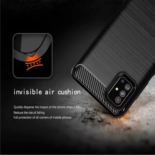 Techsuit - Carbon szilikon tok - Samsung Galaxy A51 4G - Fekete