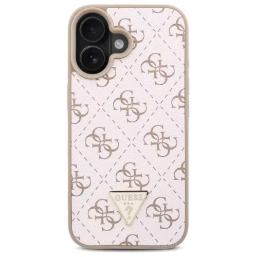Guess - Keménytok 4G Háromszög Fém Logó (GUHCP16SPG4GPH) - iPhone 16 - Fehér