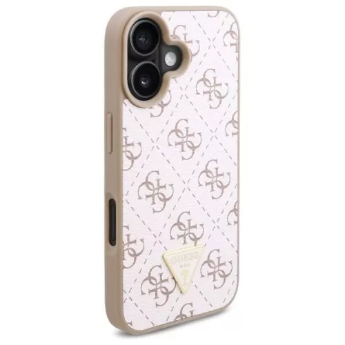 Guess - Keménytok 4G Háromszög Fém Logó (GUHCP16SPG4GPH) - iPhone 16 - Fehér